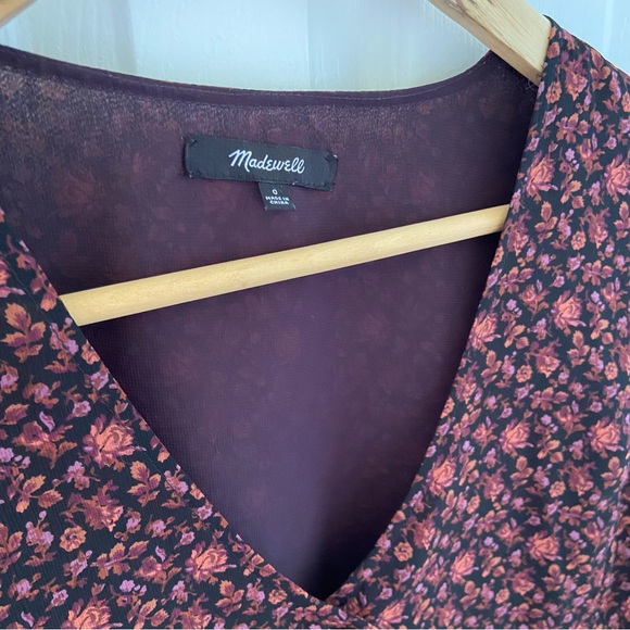 Madewell Georgette Smocked-Cuff Button-Front Top in Orchard Floral - Picture 6 of 6